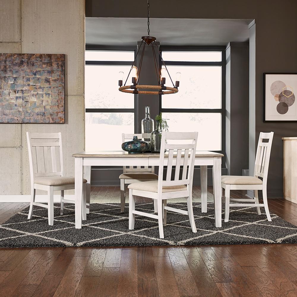 Liberty Furniture - Summerville Slat Back Side Chair in Soft White Wash w/ Wirebrushed Gray Tops - 171-C1501S veiw 8