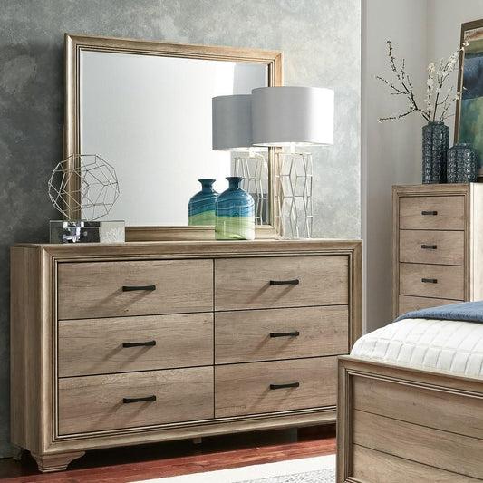 Liberty Furniture - Sun Valley 3 Piece Queen Uph Bed, Dresser & Mirror Set - 439-BR-QUBDM veiw 2