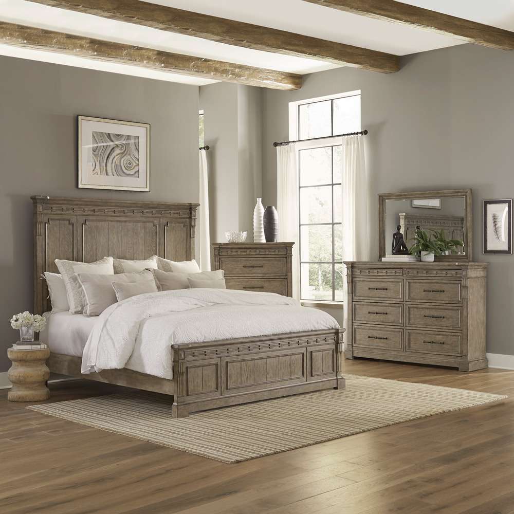 Liberty Furniture - Town & Country Queen Panel Bed, Dresser & Mirror, Chest - 711-BR-QPBDMC veiw 1