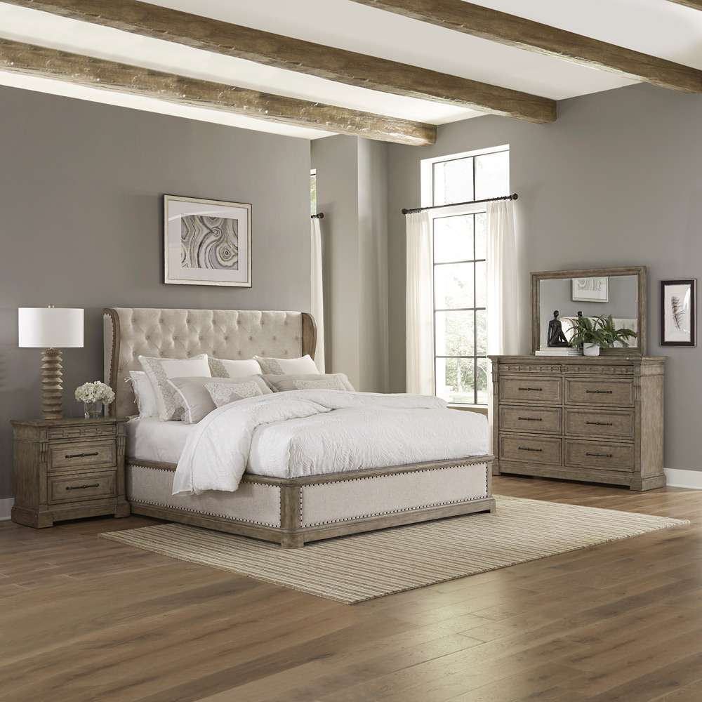 Liberty Furniture - Town & Country Queen Shelter Bed, Dresser & Mirror, NS - 711-BR-QSHDMN veiw 1