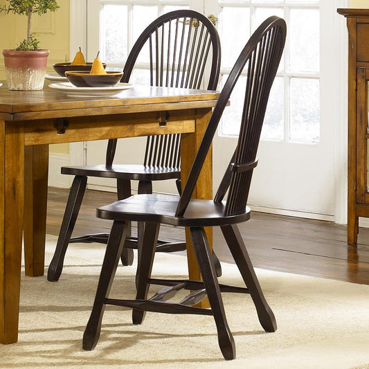Liberty Furniture - Treasures Sheaf Back Side Chair - Black in Rustic Oak - 17-C4032 veiw 2