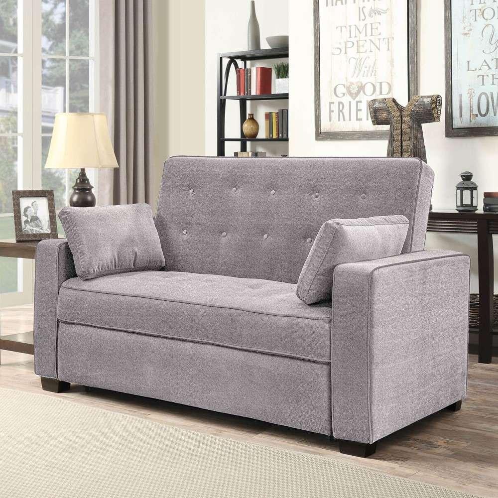 Serta - Gentry Convertible Sofa, Queen Size, Light Grey by Lifestyle Solutions - SAAGSQS3BU3143 veiw 4