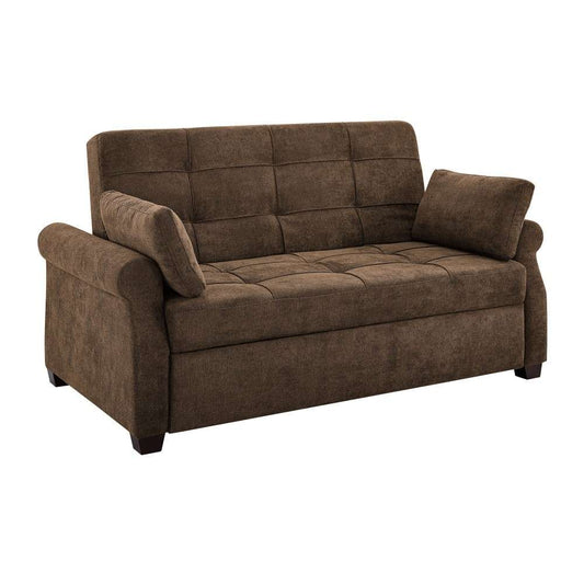 Serta - Hailey Convertible Sofa, Queen Size, Brown by Lifestyle Solutions - SA-HPTSA3TM3008 veiw 2