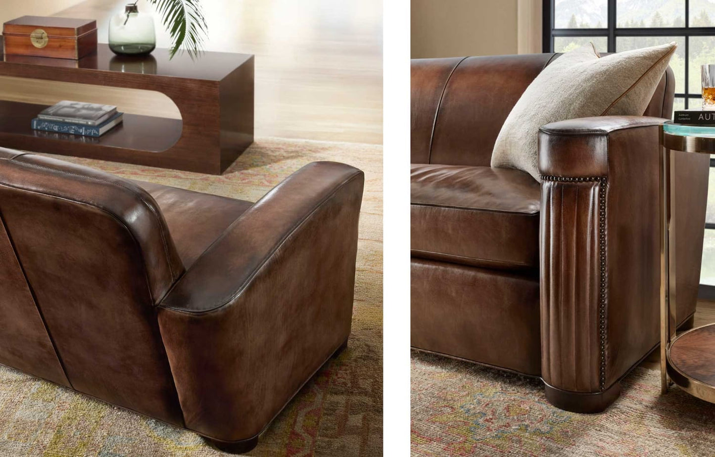 Lillian August - Jacques Mid Sofa in Tan-Leather - LL4119M-Tan-Leather view 3