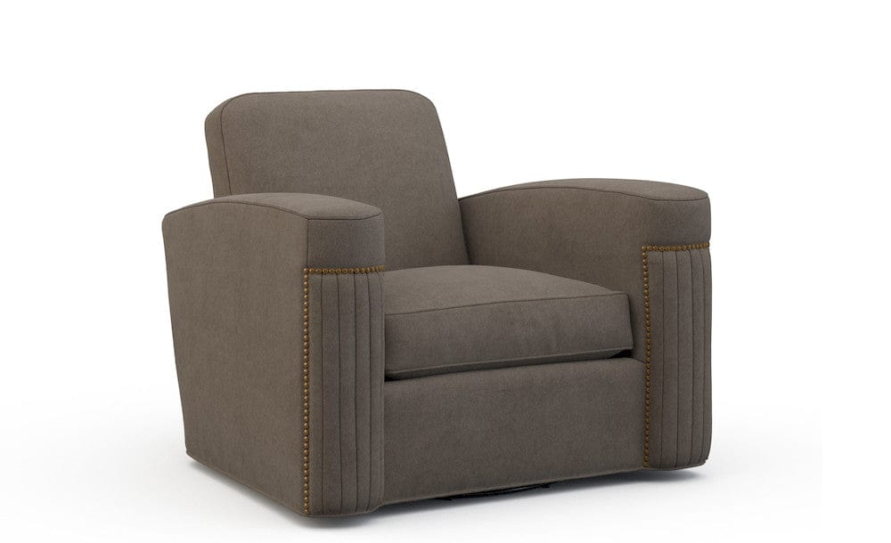Lillian August - Jacques Swivel Chair in Limestone-Charcoal - LA4119C-Limestone-Charcoal view 1