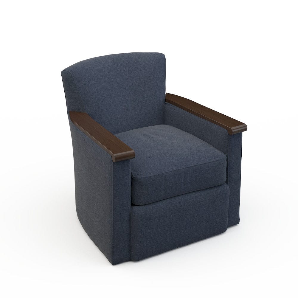 Lillian August - Wesley Swivel Chair in Cristo-Blue - LA7158C-Cristo-Blue view 1