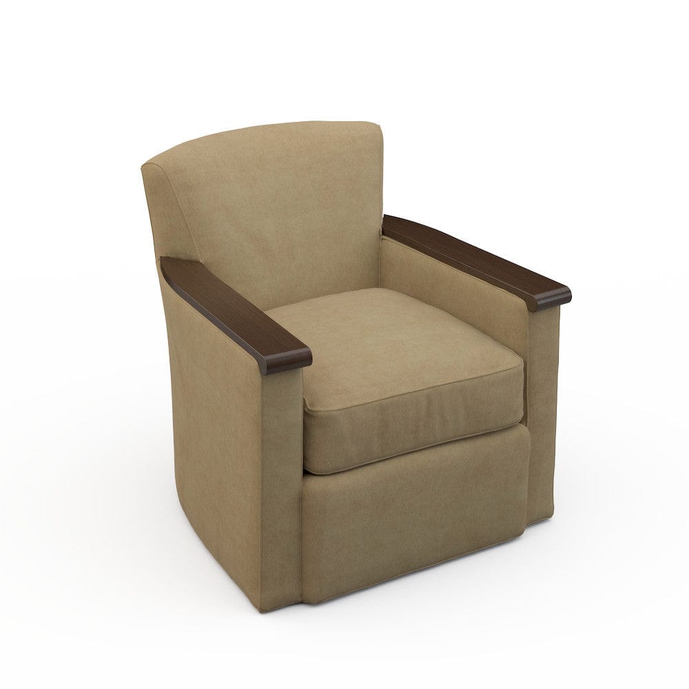 Lillian August - Wesley Swivel Chair in Limestone-Bronze - LA7158C-Limestone-Bronze view 1