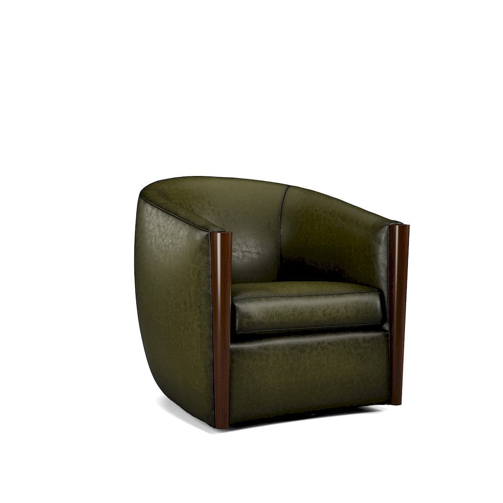 Lillian August - Wilson Swivel Chair in Sauvage-Olive-White - LL4127C-Sauvage-Olive-White view 1