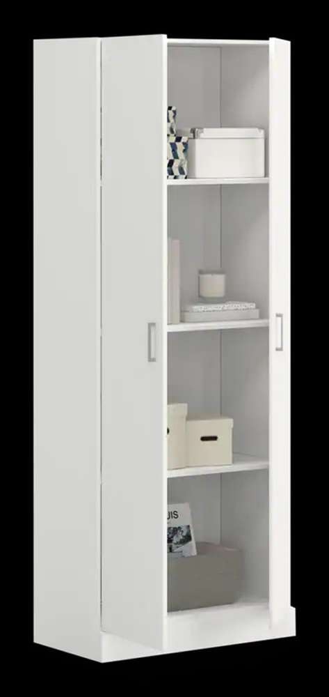 Lilola Home Alara White 60in Height Simplistic Modern Double Door Storage Cabinet - 96000 veiw 4