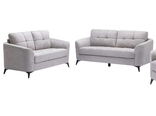 Lilola Home - Callie Light Gray Velvet Fabric Sofa Loveseat Living Room Set - 89727LG-SL veiw 2