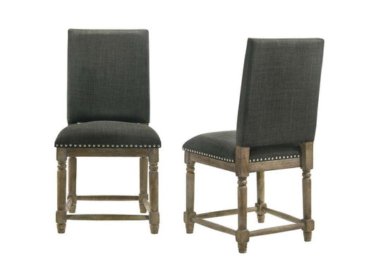 Lilola Home - Everton - Gray Fabric Dining Chair with Nailhead Trim (Set of 2) - 30518 veiw 2