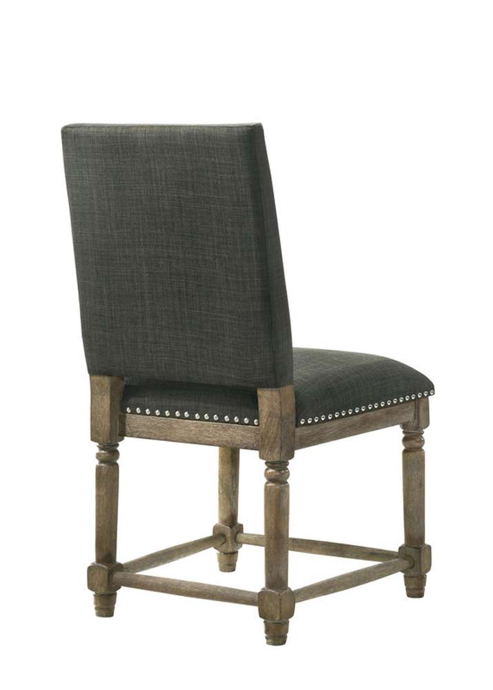 Lilola Home - Everton - Gray Fabric Dining Chair with Nailhead Trim (Set of 2) - 30518 veiw 4