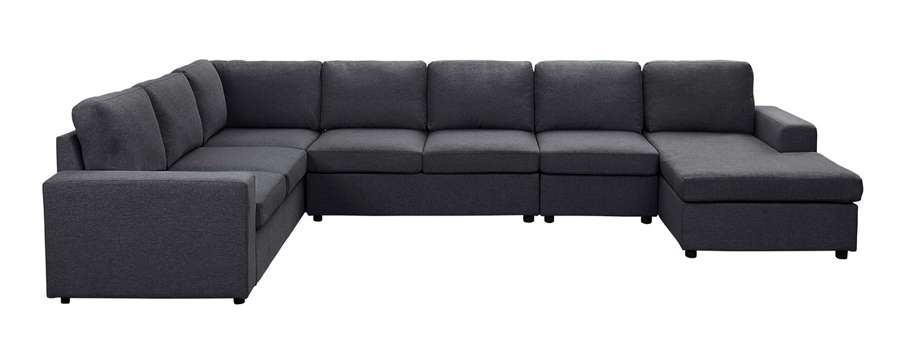 Lilola Home - Hayden Modular Sectional Sofa with Reversible Chaise in Dark Gray Linen - 881801-5 veiw 4