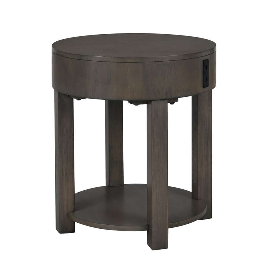 Lilola Home - Jonah Light Brown MDF End Table with USB Ports - 98009 veiw 4