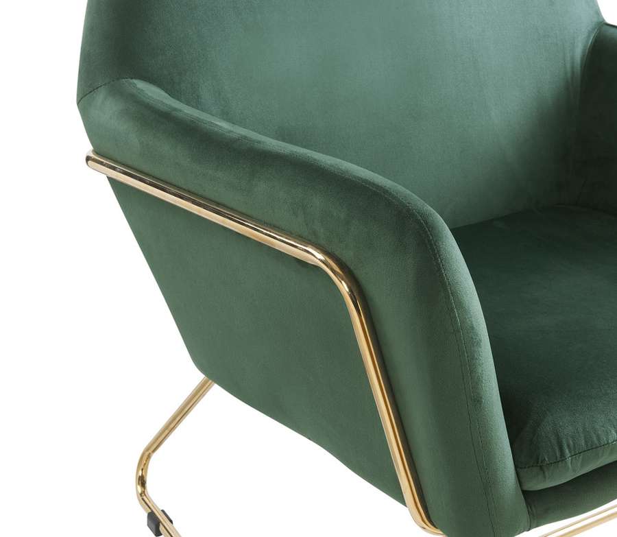 Lilola Home - Keira Green Velvet Accent Chair with Metal Base - 88877 veiw 6