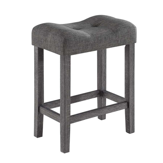 Lilola Home - Lucian Gray 5 Piece Counter Height 36in Pub Table Set with Tufted Gray Linen Stools - 30013 veiw 2