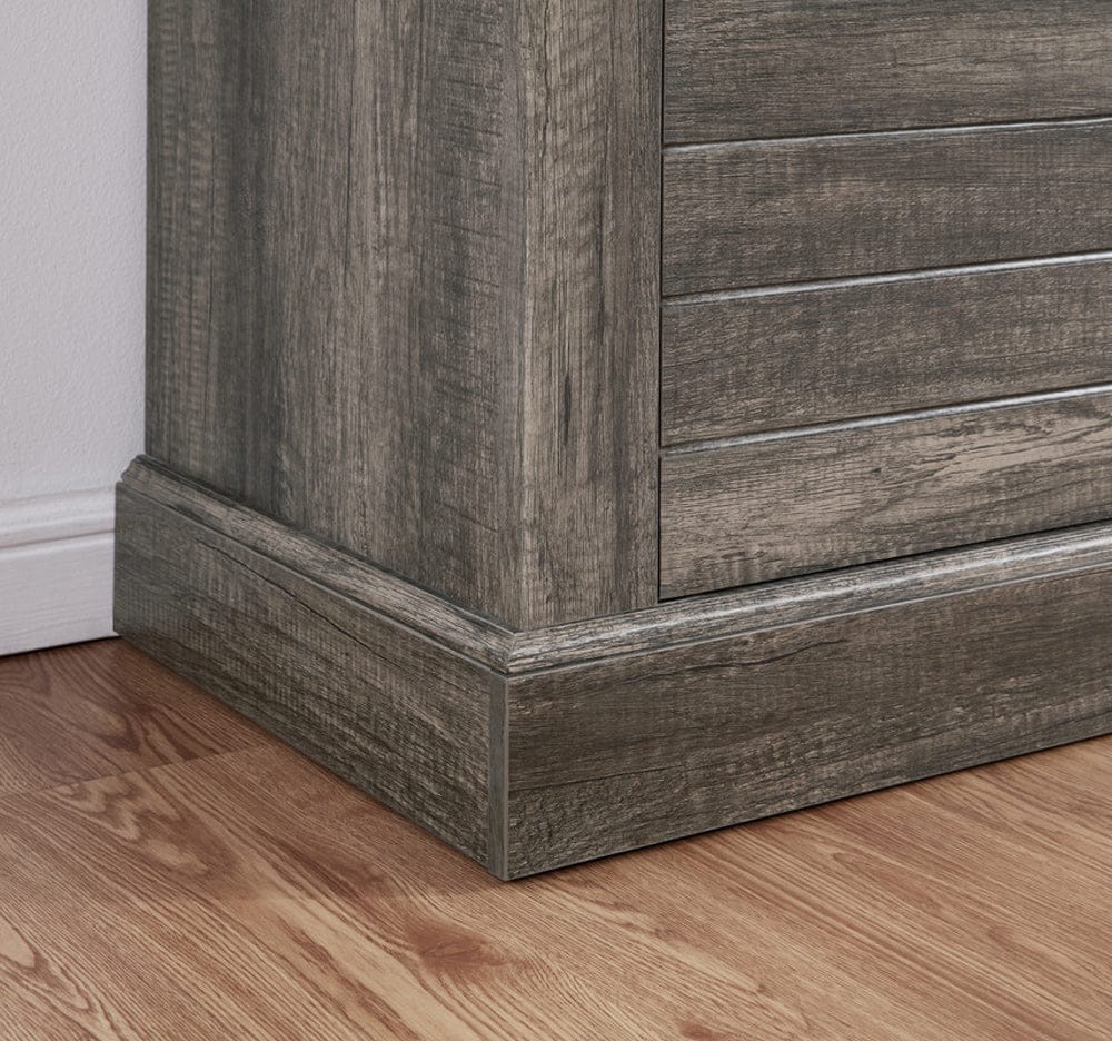 Lilola Home - Lucifer 70"W Gray Walnut Finish TV Stand Console with Fireplace and Heater - 97038