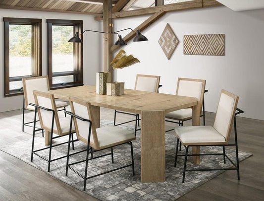 Lilola Home - Magnus Oak Finish 84inW Extendable Rectangular Dining Table-30035 veiw 2