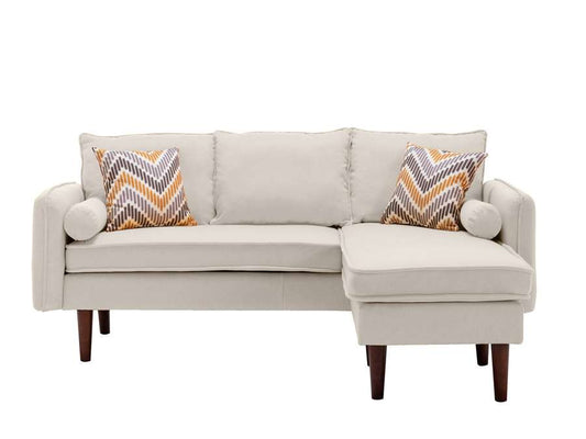 Lilola Home - Mia Beige Sectional Sofa Chaise with USB Charger & Pillows - 89628BE veiw 2