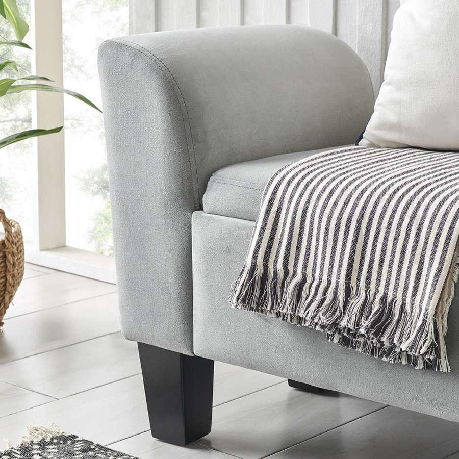 Lilola Home - Mila Gray Velvet Ottoman Bench with Storage - 88872 veiw 3