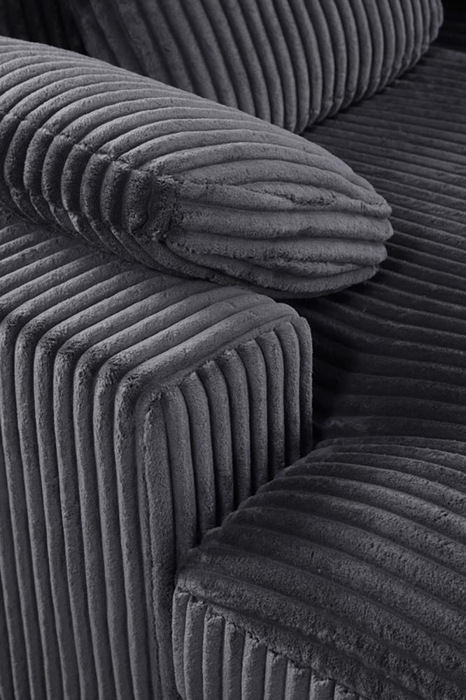 Lilola Home - Nadine 155.5inW Dark Gray Corduroy Corner Sectional Sofa with Left-Facing Chaise in Dark Gray - 89161 veiw 7