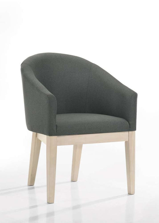 Lilola Home Neroli (Set of 2) Gray Fabric Barrel Accent Chair - 30003-C veiw 2