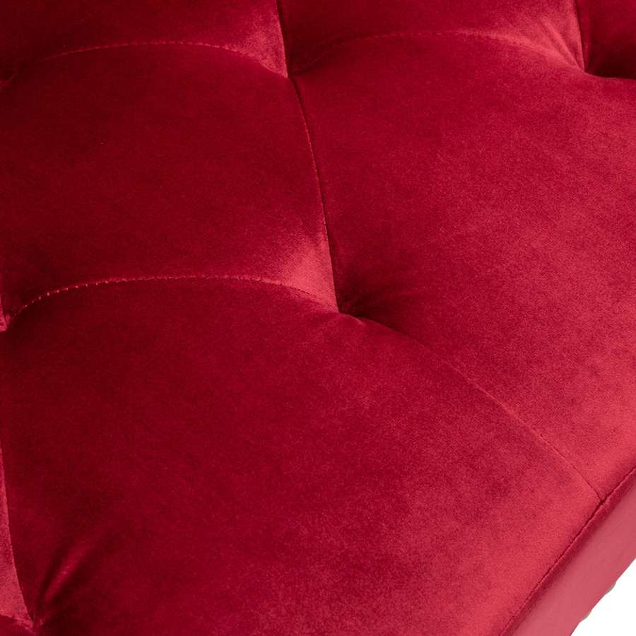 Lilola Home - Piper Jujube Red Velvet Sofa Bed with Ottoman and 2 Accent Pillows - 87842RD veiw 6