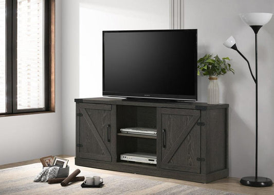 Lilola Home - Salma Dark Gray 58inW TV Stand with 2 Open Shelves and 2 Cabinets-97007 veiw 2