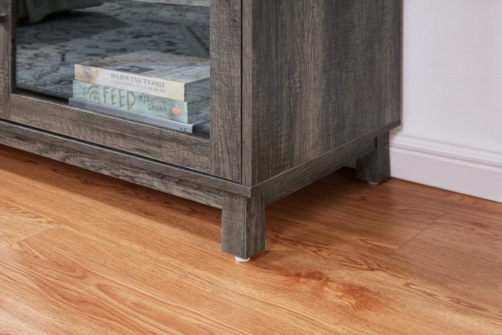 Lilola Home - Summit 70"W Gray Walnut Finish TV Stand Console with Fireplace and Heater - 97039