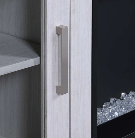 Lilola Home - Summit 70inW White Walnut Finish TV Stand Console with Fireplace - 97032 veiw 2