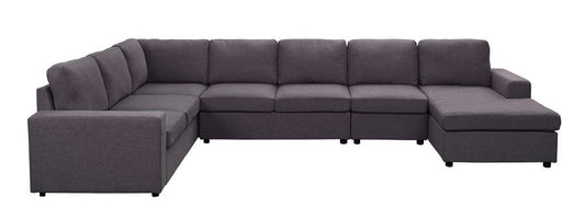 Lilola Home - Tifton Modular Sectional Sofa with Reversible Chaise in Dark Gray Linen - 81801-5_CLOSEOUT veiw 2
