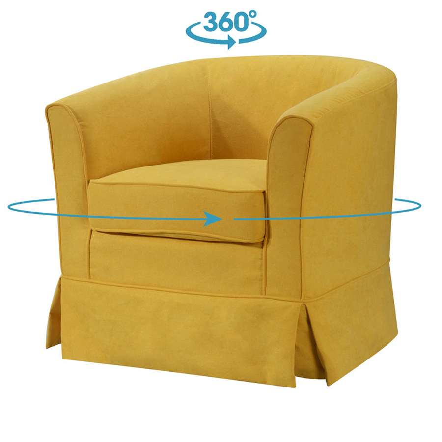 Lilola Home - Tucker Yellow Woven Fabric Swivel Barrel Chair - 88869YW veiw 5
