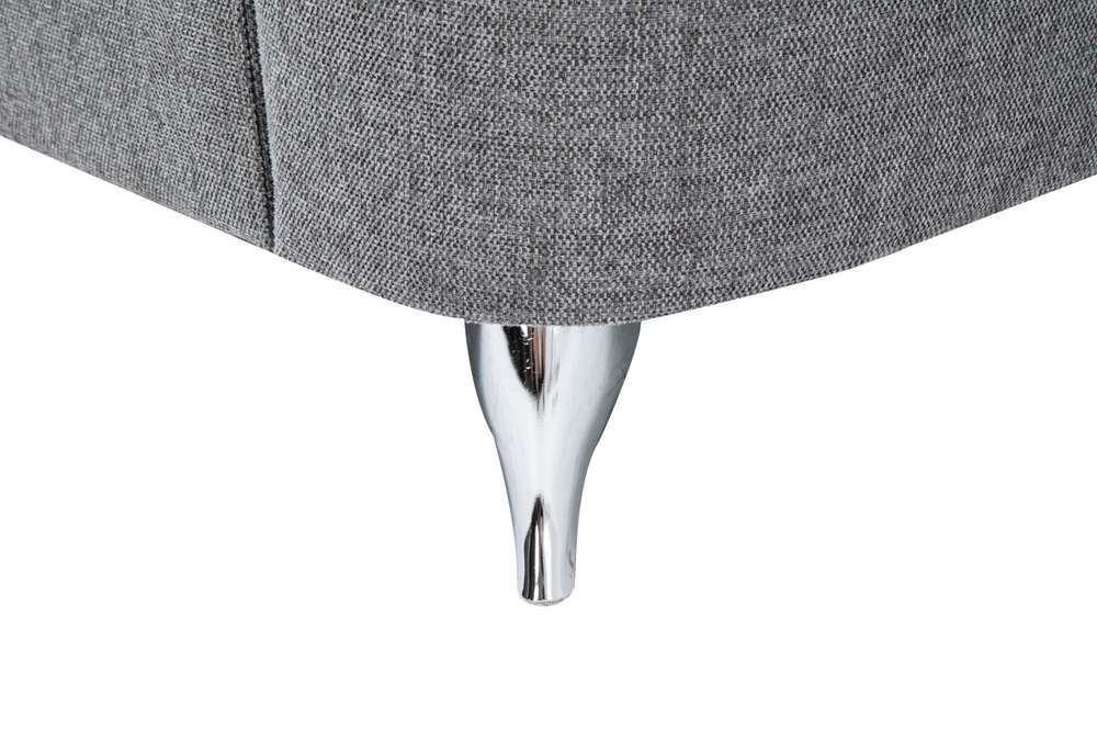 Lilola Home - Villanelle Light Gray Linen Sofa with Chrome Finish Legs - 89732-S veiw 6