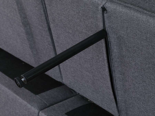 Lilola Home - Zoey Dark Gray Linen Convertible Sleeper Chair with Side Pocket - 81352 veiw 2