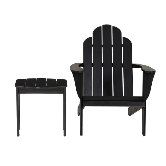 Linon Home Decor - Adirondack 2PC Chair and Table Set Black - OD20BLK01KDPK2 view 2