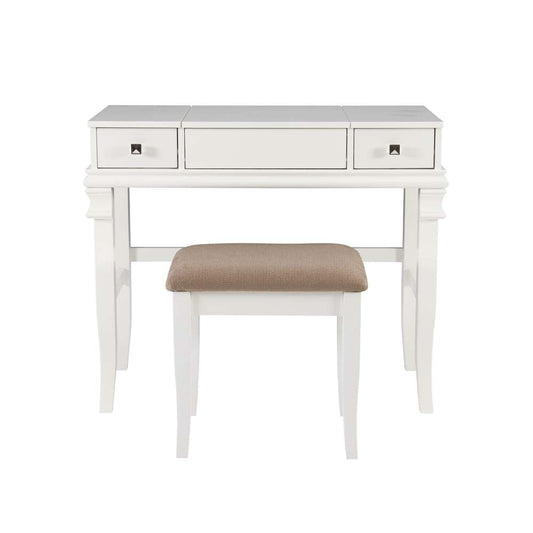 Linon Home Decor - Angela White Vanity Set - 98373WHT-01-KD-U veiw 2