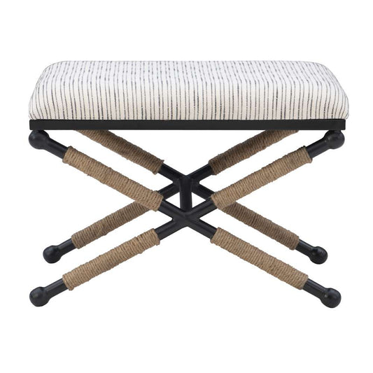 Linon Home Decor - Ashburn Campaign Accent Stool Striped - BH166STRIPE1ASU veiw 2