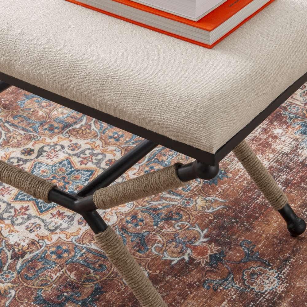 Linon Home Decor - Ashburn Campaign Bench Linen - BH202LINBEN01ASU veiw 6