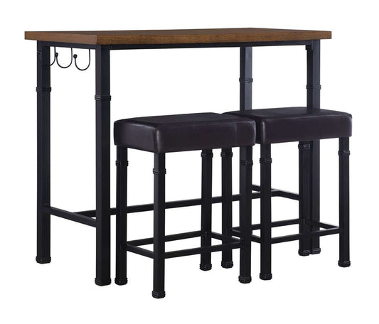 Linon Home Decor - Austin Three Piece Pub Set - 030413MTL01U veiw 2