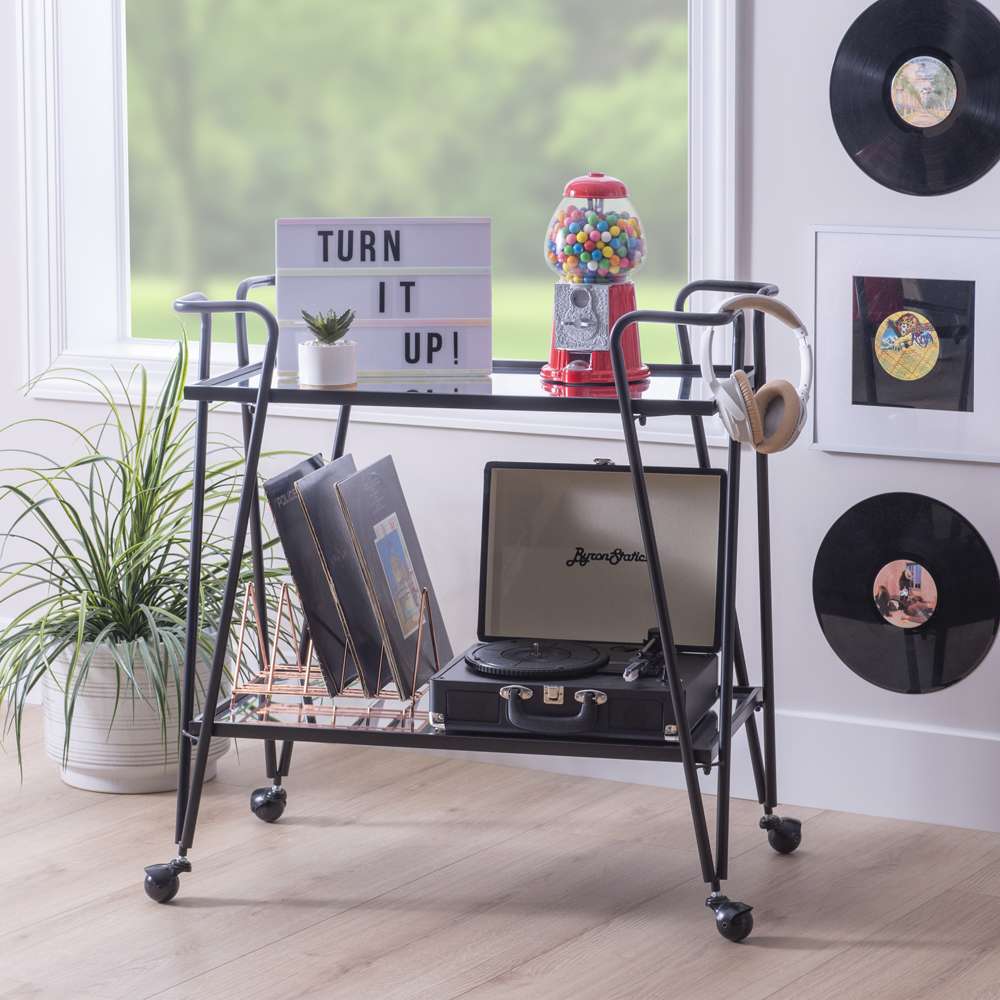 Linon Home Decor - Black Mid Century Bar Cart - KI108BLKKD01 veiw 6