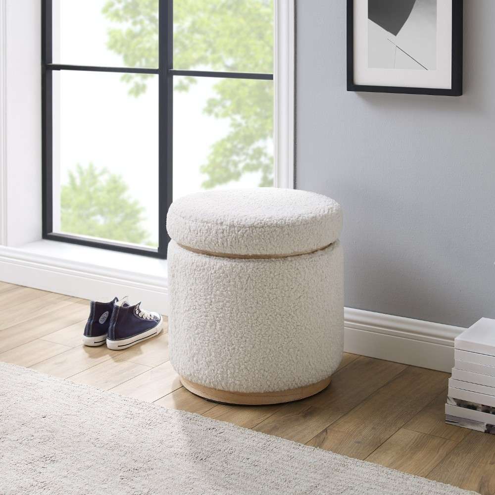 Linon Home Decor - Blanche Storage Ottoman Natural - ST011NAT01ASU veiw 1