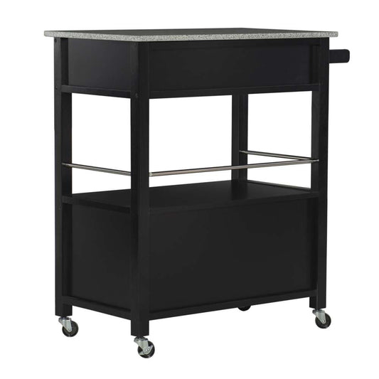 Linon Home Decor - Cameron Kitchen Cart With Granite Top - 464809BLK01U veiw 2