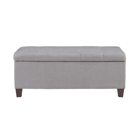Linon Home Decor - Carmen Shoe Storage Ottoman - 40602GRY-01-KD-U veiw 2