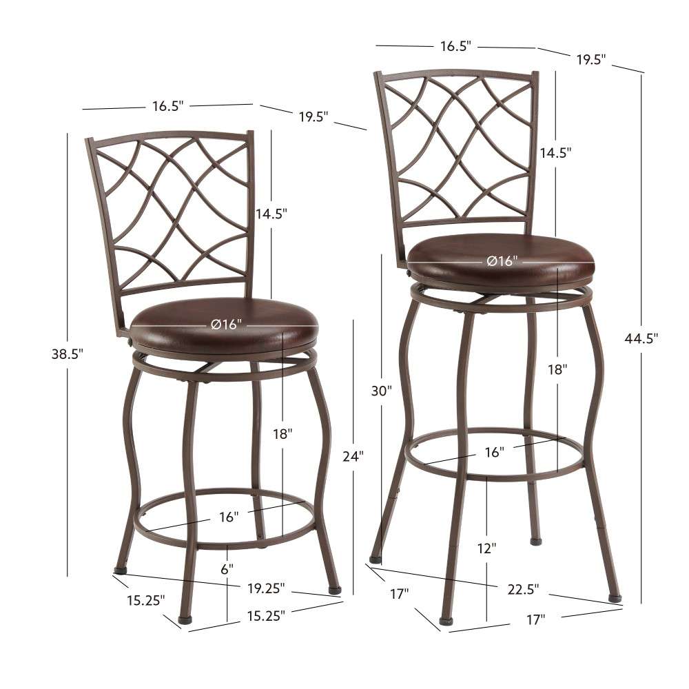 Linon Home Decor - Casey Adjustable Stool Set of Three - BSA10MTLSET veiw 7