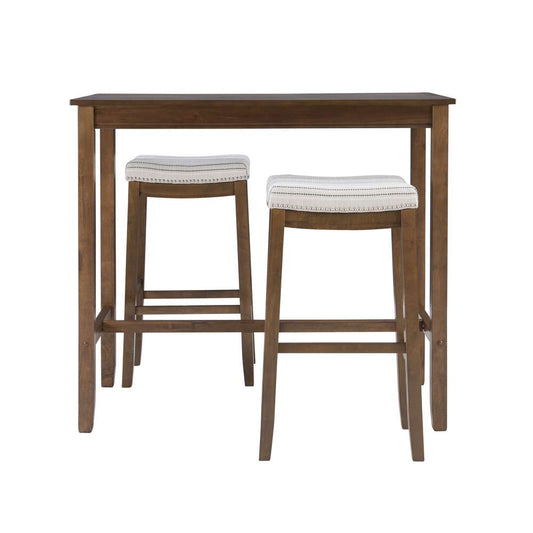 Linon Home Decor - Clardige 3Pc Bar Set Rustic Stripe - TS53RUSSTPABCU veiw 2