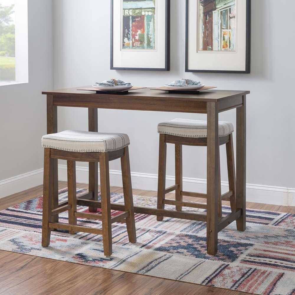 Linon Home Decor - Clardige 3Pc Counter Set Rustic Stripe - TS52RUSSTPABCU view 4