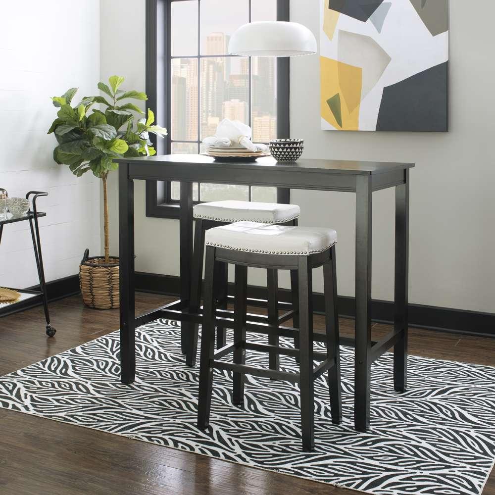 Linon Home Decor - Claridge 3Pc Bar Set Black White - TS53BLKWHTABCU veiw 4