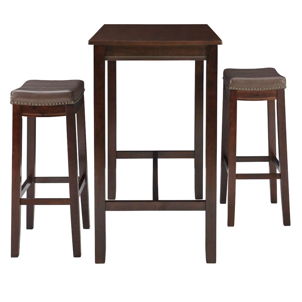 Linon Home Decor - Claridge 3Pc Bar Set Brown - TS53BRNABCU veiw 3