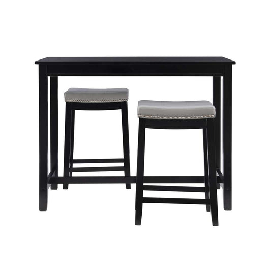 Linon Home Decor - Claridge 3Pc Counter Set Black Grey - TS52BLKGRYABCU veiw 2
