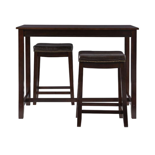 Linon Home Decor - Claridge 3Pc Counter Set Brown - TS52BRNABCU veiw 2